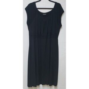 Lane Bryant Black Short Sleeve Empire Waist Lounge Midi Dress 4XL PO Good